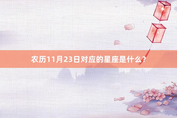 农历11月23日对应的星座是什么？